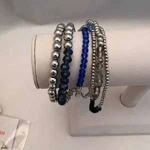 Joe Fresh | Jewelry | Joe Fresh Multi Strand Silver And Blued Beads ...